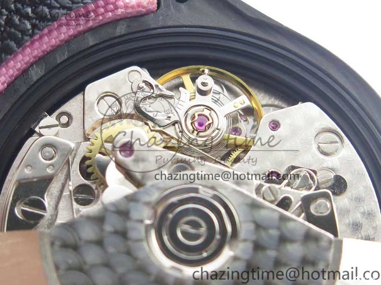 MiroTime 0326 Daytona DIW Carbon V2 WWF Best Edition Black Pink Dial On Pink Nylon Strap A Reliable 3113